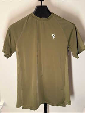 Men's RZIST Olive Green Short Sleeve Gym Top